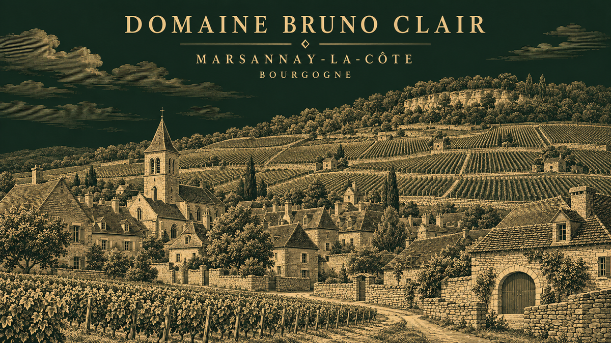 Engraving of Marsannay-la-Côte and its vineyards for Domaine Bruno Clair